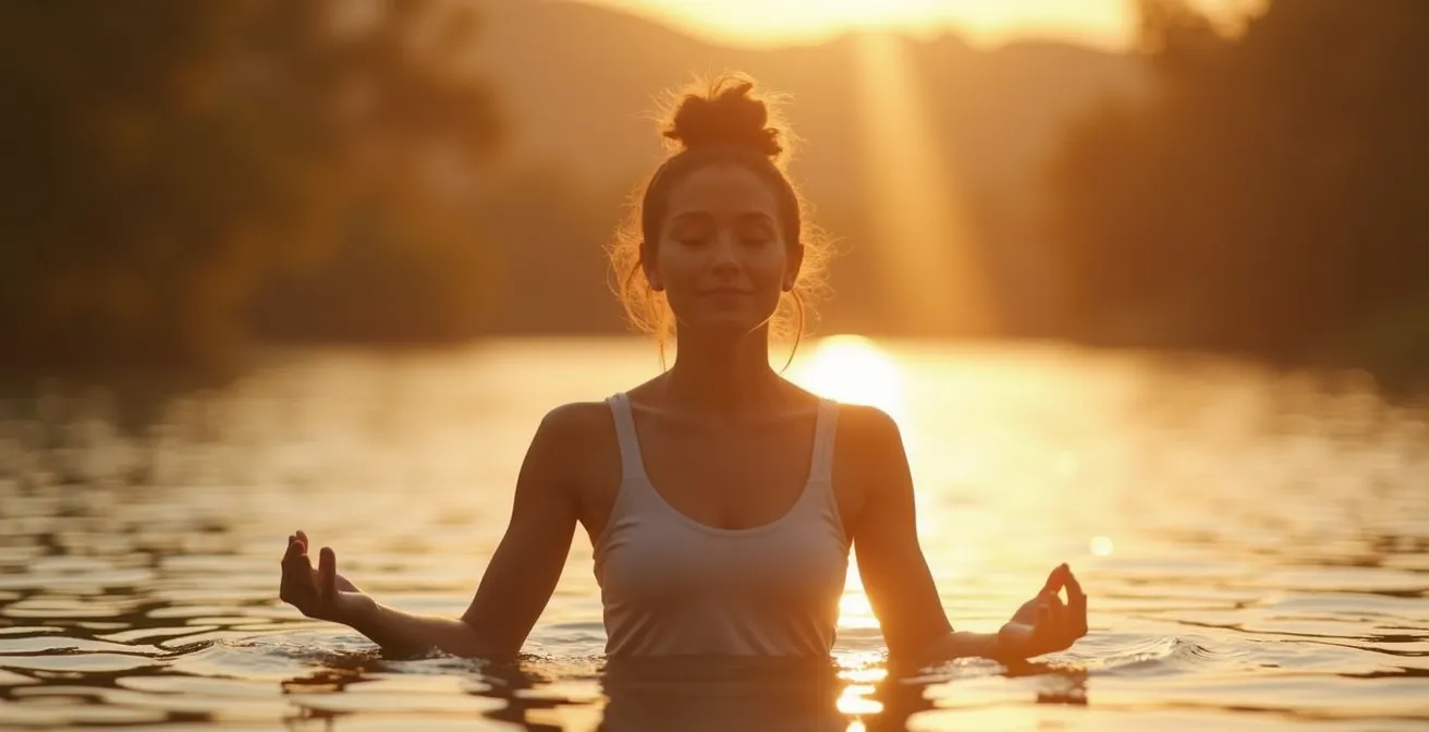 Darstellung von Körperakzeptanz durch Achtsamkeit, Reife und Loslösung von Optimierungsdruck