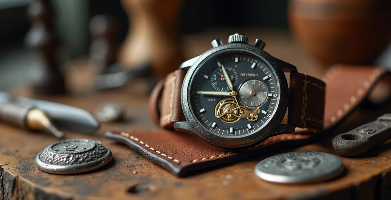 Nahaufnahme hochwertiger deutscher Accessoires und Handwerkskunst