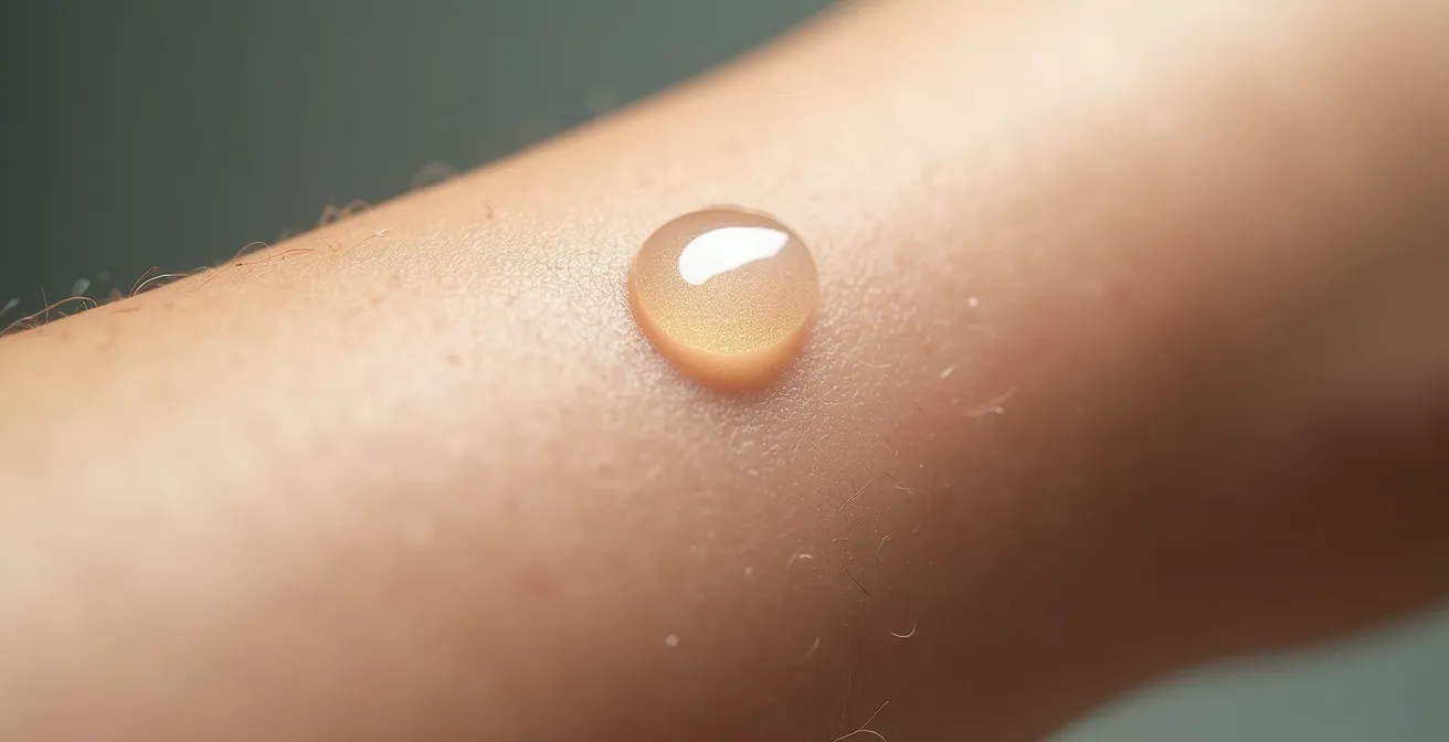 Patch-Test mit chemischem Peeling auf dem Unterarm für sichere Anwendung
